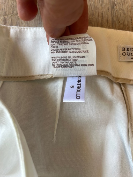 Brunello Cucinelli stretch-cotton white capri trousers size US 10 made in Italy - Picture 10 of 16